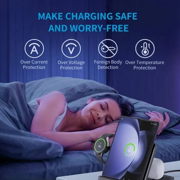 3 In 1 Foldable Wireless Fast Charger Stand - Picture 6 of 10